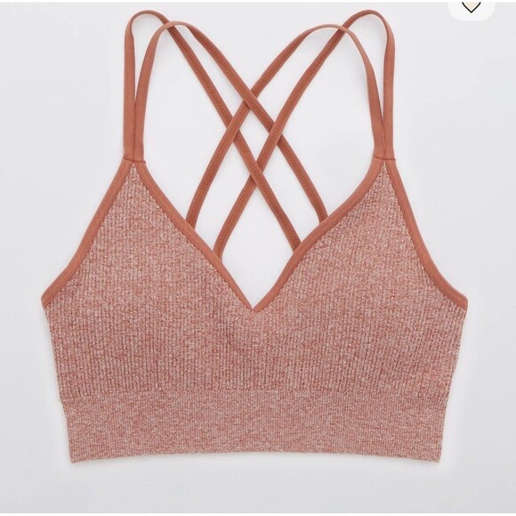 Aerie Other - Aerie Seamless Strappy Bralette Small Rust Orange Terra Cotta No padding